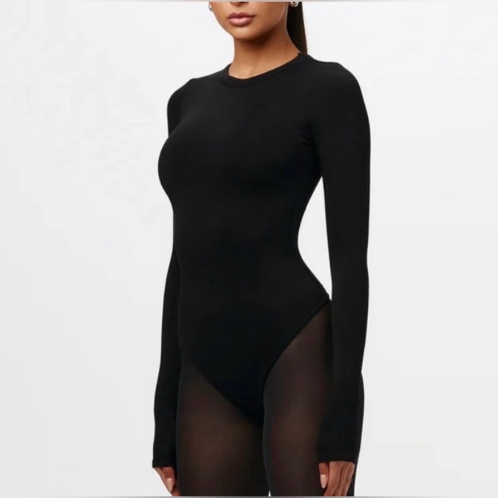 ▪️Naked Wardrobe Ribbed Black Bodysuit XS